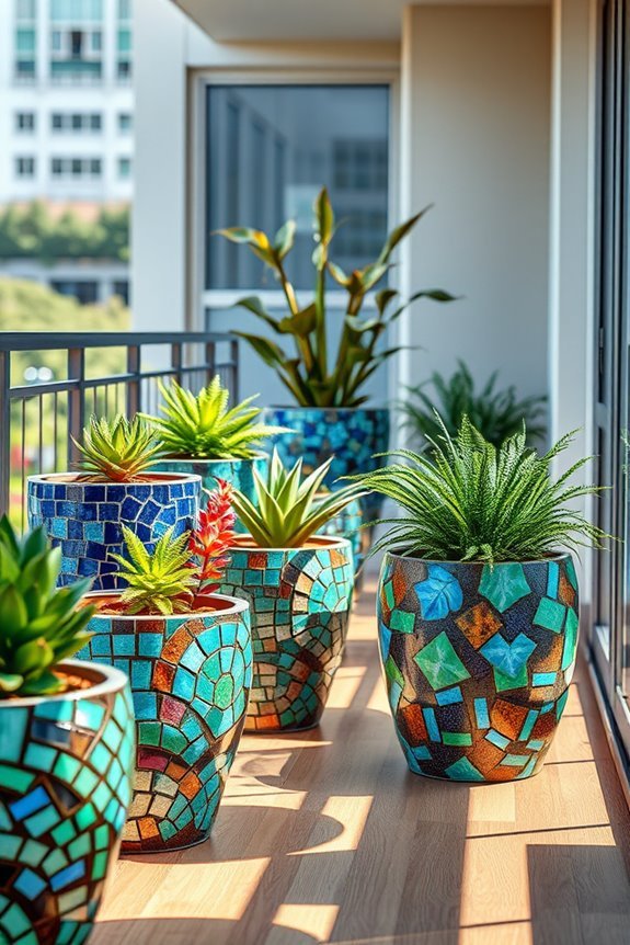 mosaic tile planter artistry