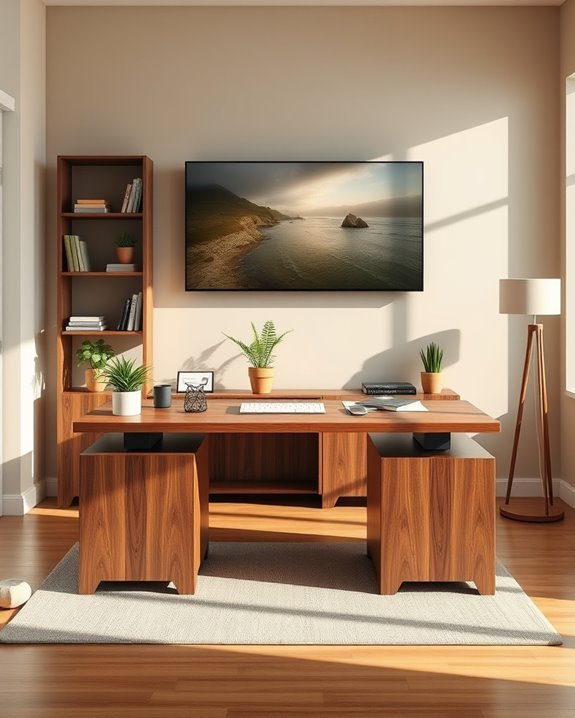 multifunctional l shaped workspace