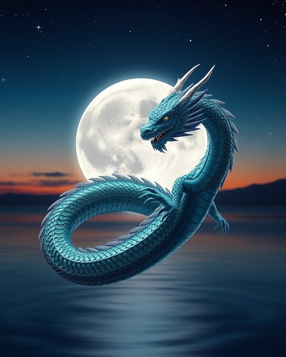 mystical dragon moon art