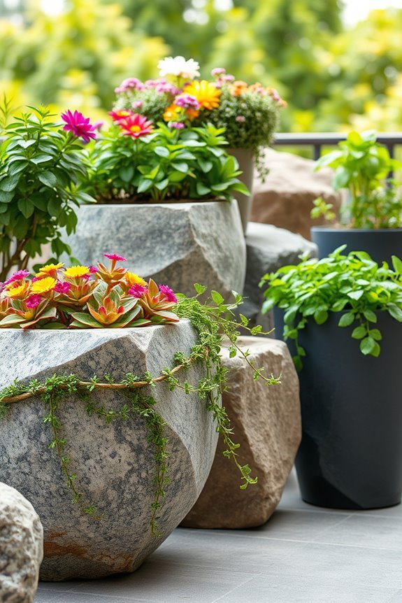 natural stone planter aesthetics