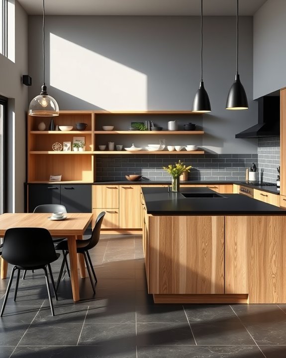 natural wood and gray balance