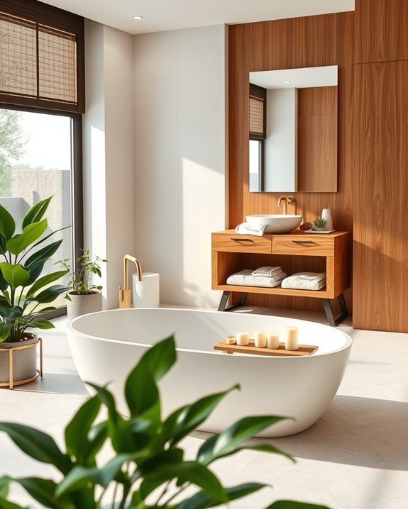 natural wood and plants