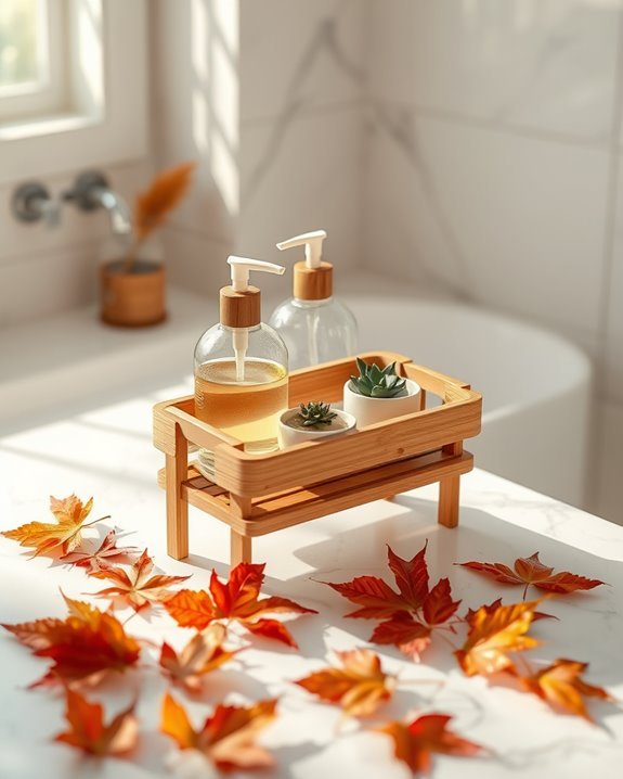 nature inspired bathroom caddies
