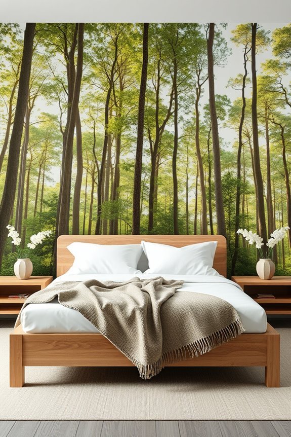 nature inspired bedroom murals