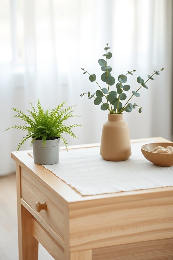 nature inspired bedside decor
