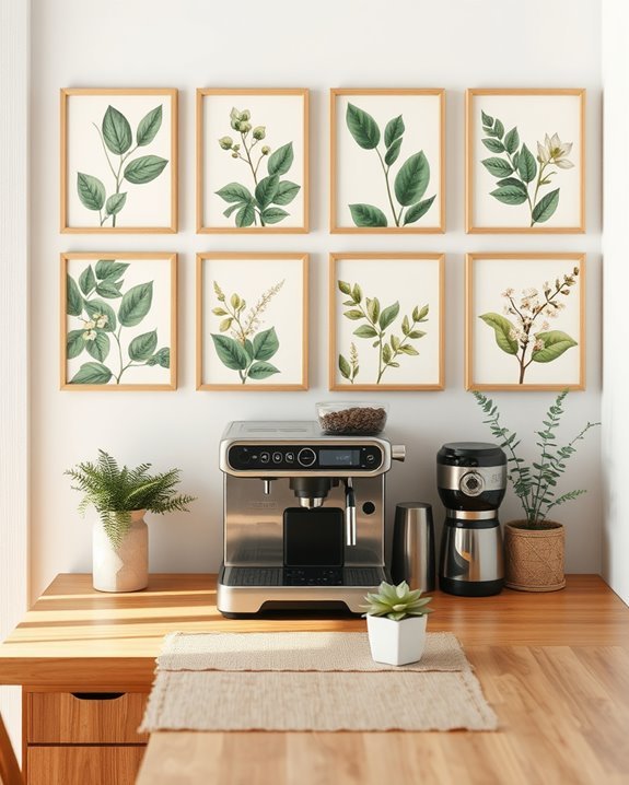 nature inspired coffee bar decor