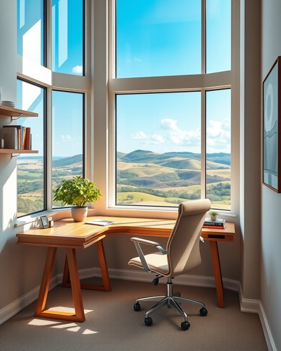 nature inspired corner workspace