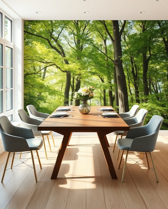 nature inspired dining murals