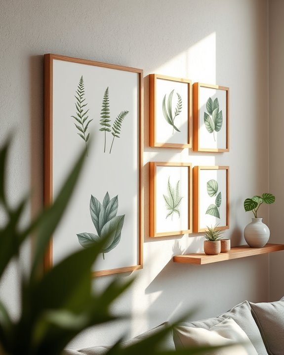 nature inspired gallery wall decor