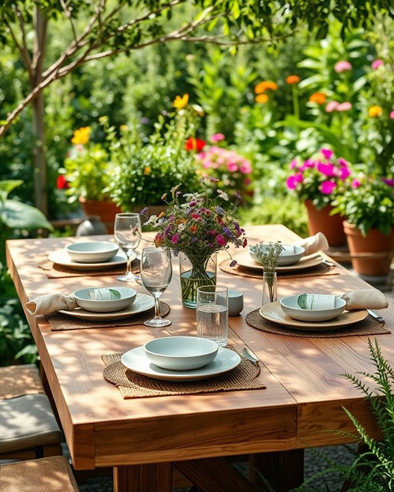 nature themed outdoor dining