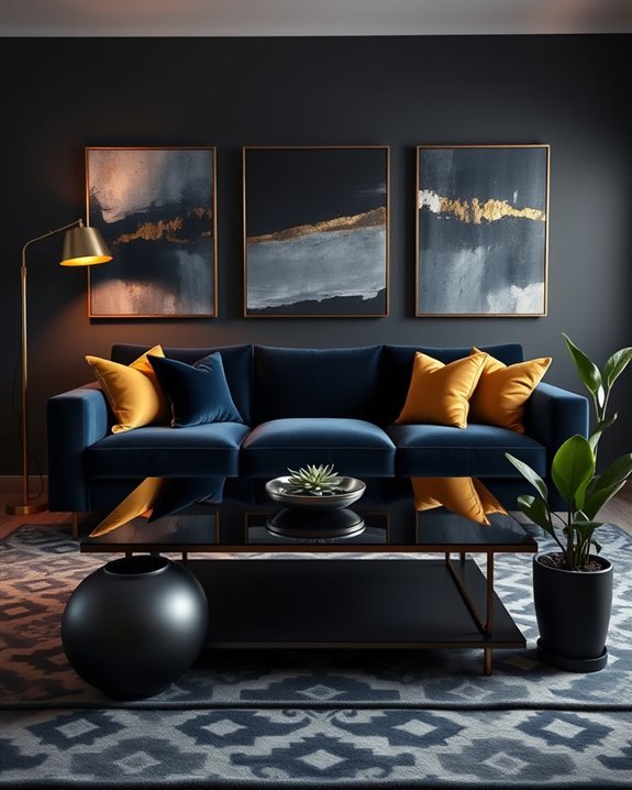 navy blue home transformation