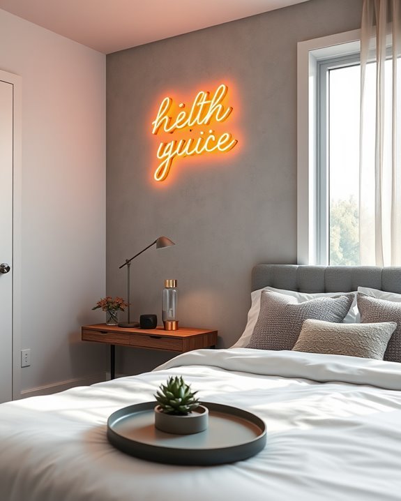 neon lights enhance bedroom ambiance