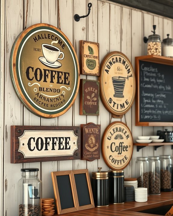 nostalgic vintage coffee signage