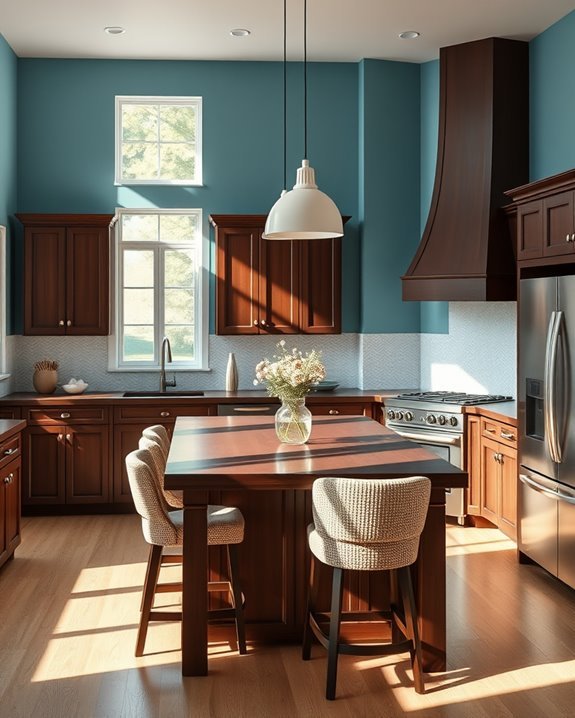 ocean blue and brown