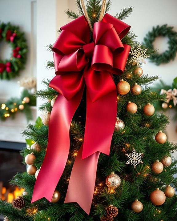 ombre bow enhances decor