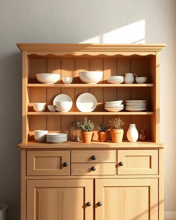 open shelving enhances aesthetics