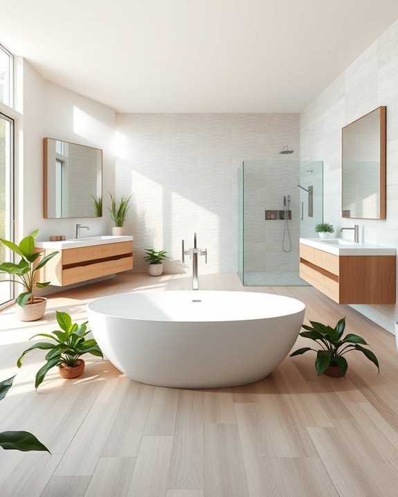open spacious modern bathroom design