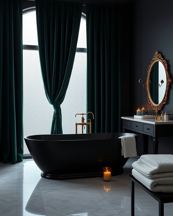 opulent velvet bathroom curtains