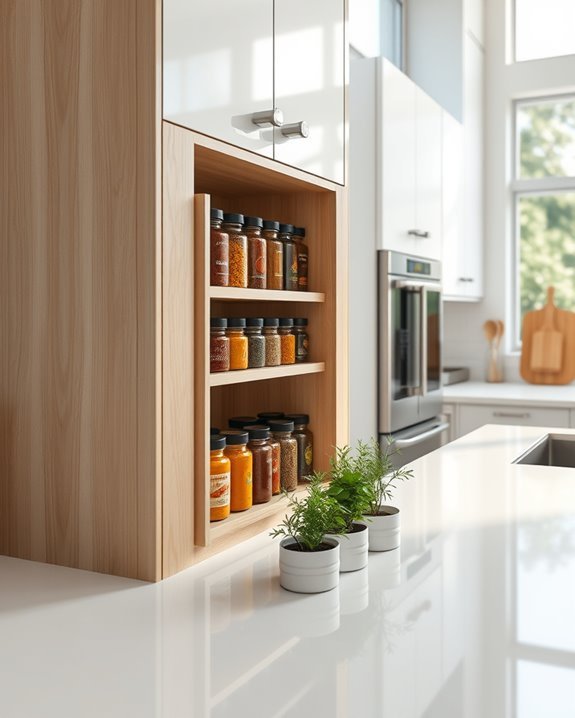 organized accessible spice storage