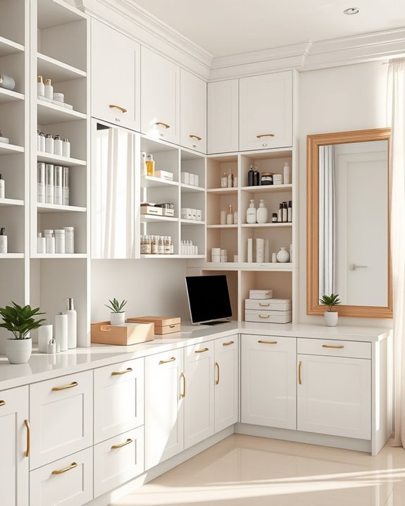 organized beauty studio storage