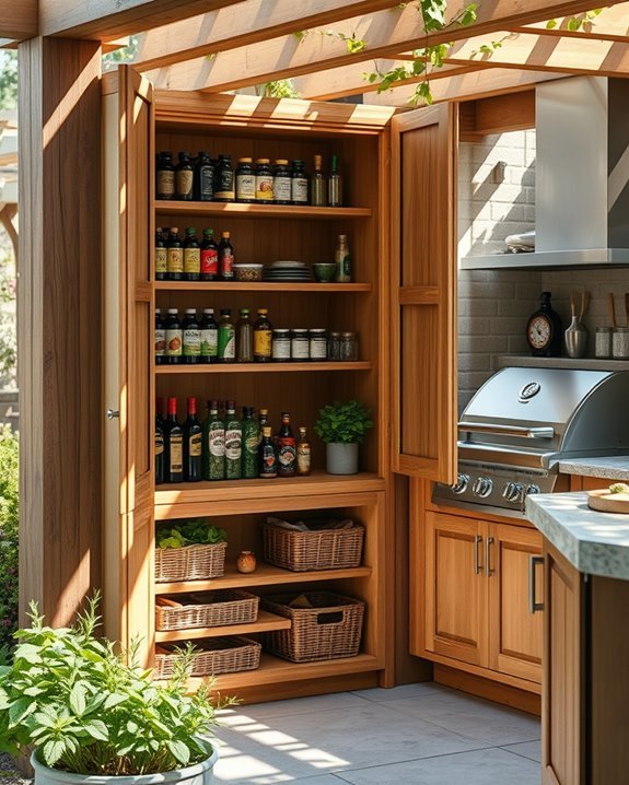 organized outdoor cooking storage