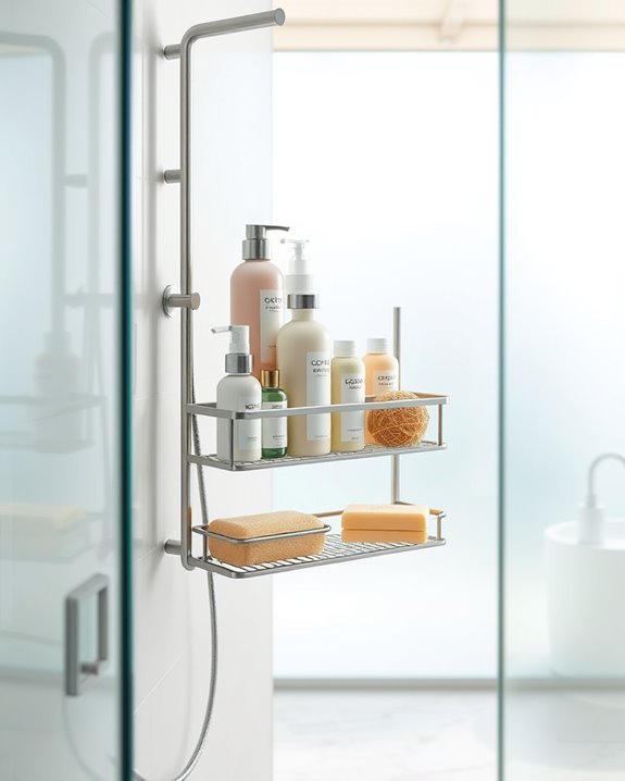 organized shower essentials caddy