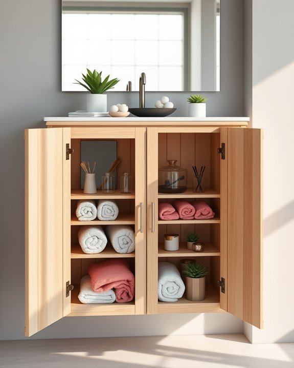 organized stylish bathroom cabinets