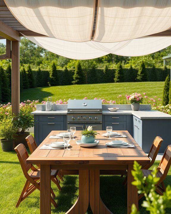 outdoor culinary entertaining space