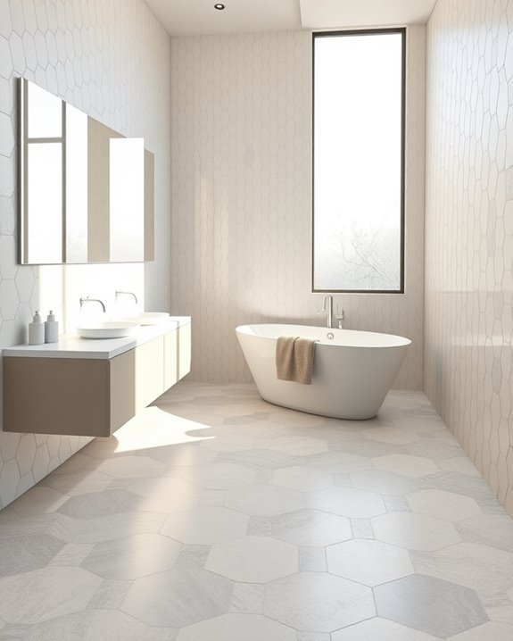 oversized hexagon tile transformation