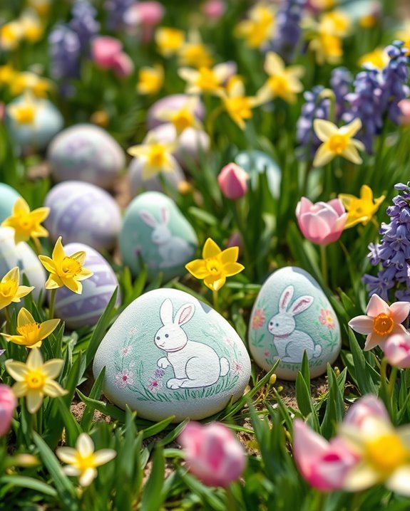 painted rock easter decorations