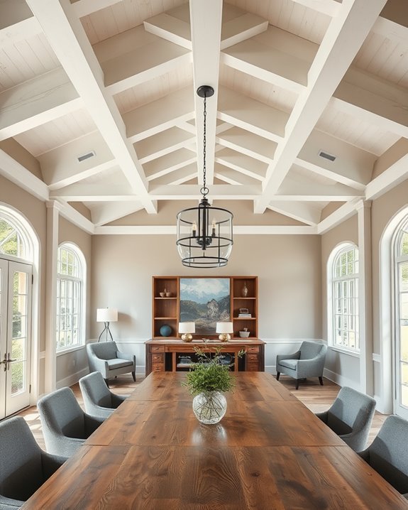 painted wooden beams elegance