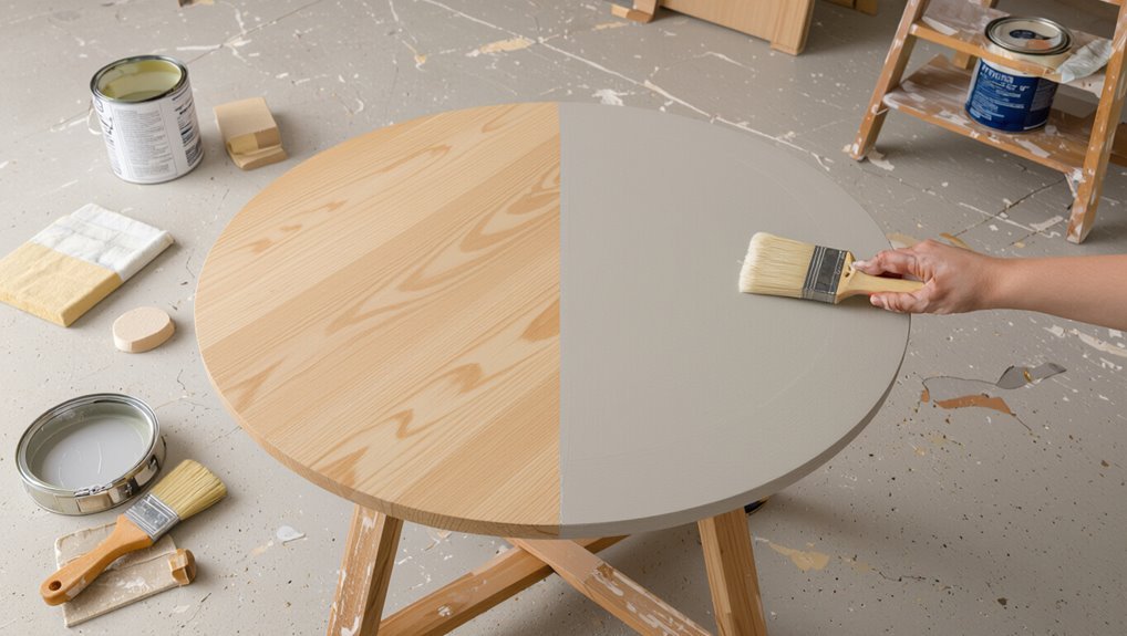 painting a round table