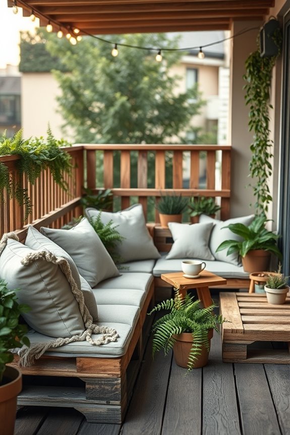 pallet seating balcony transformation