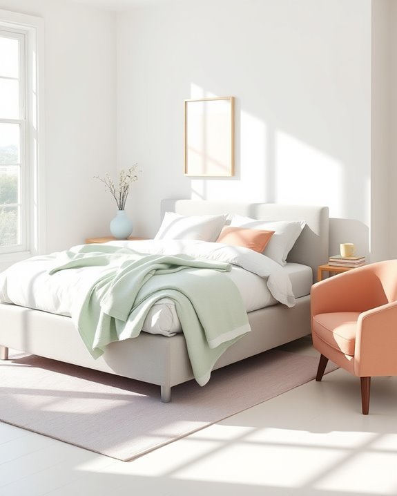 pastel accents enhance decor