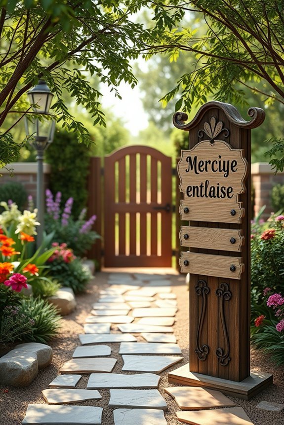 personalized backyard entrance signage