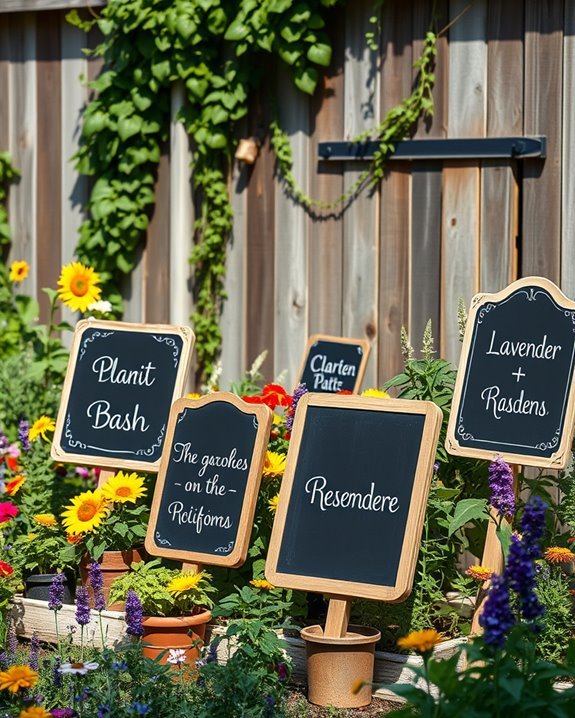 personalized chalkboard garden signs
