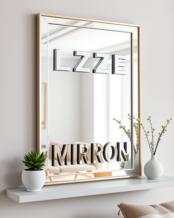personalized decorative letter mirrors