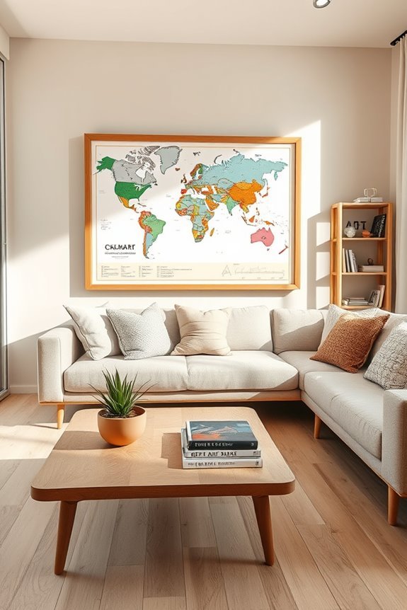 personalized map wall art