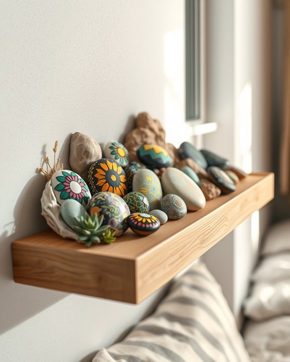 personalized painted rocks display
