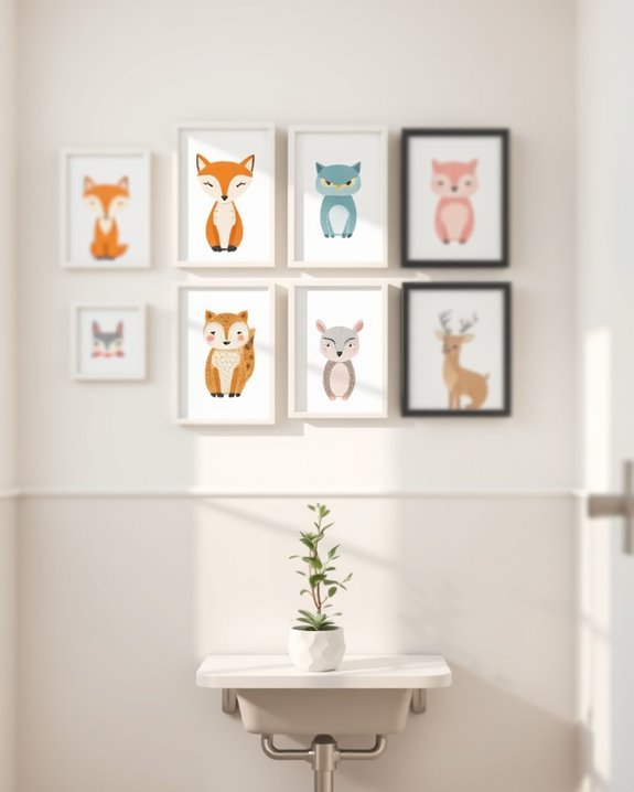 playful animal bathroom decor