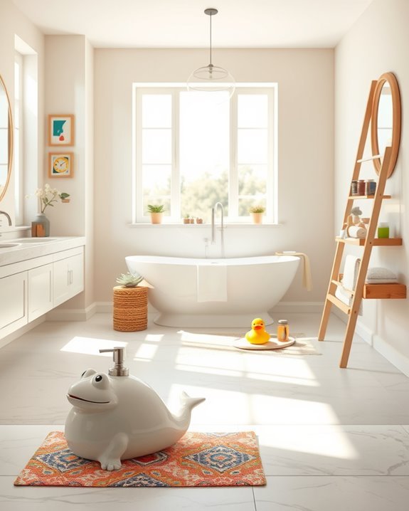 playful bathroom accent pieces