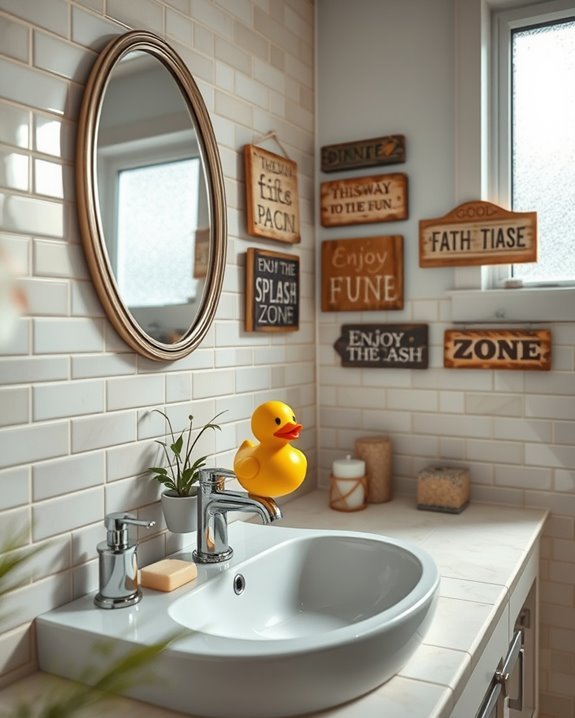 playful bathroom sign ideas
