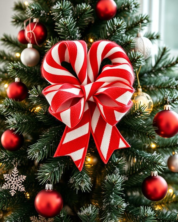 playful candy cane bow