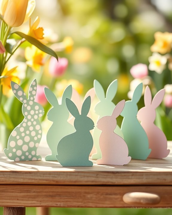 playful easter bunny cutouts