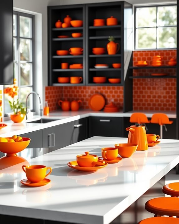 playful orange kitchen accessories