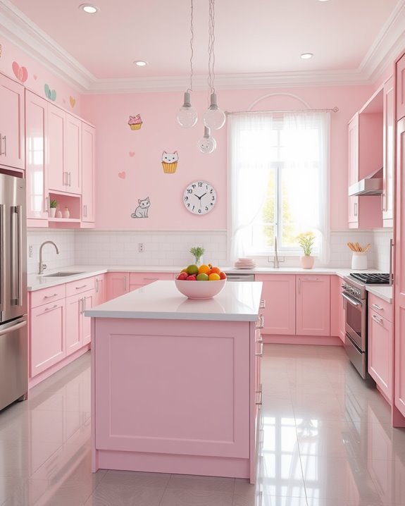 playful pink kitchen decals