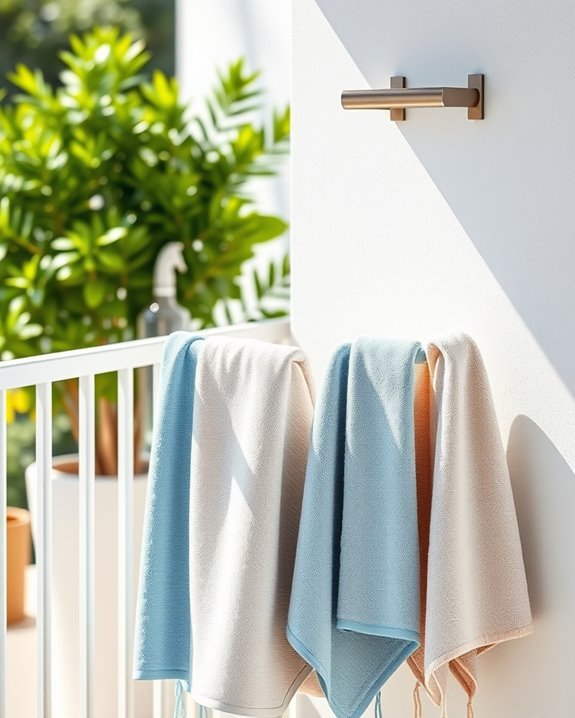 practical balcony towel storage