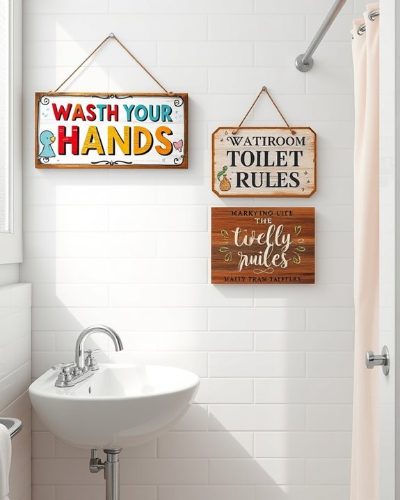quirky signs for bathrooms