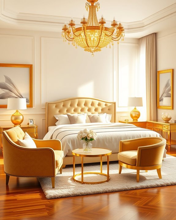 radiant gold bedroom accents