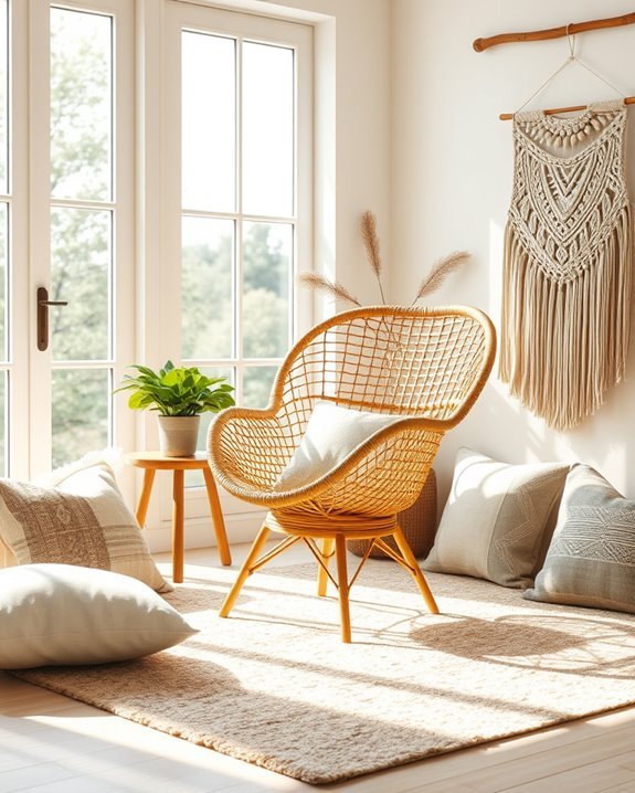 rattan chair cozy placement